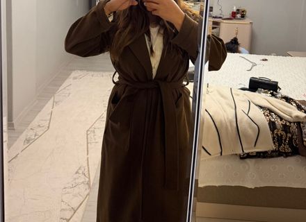 Kahverengi Trençkot kaşe kaban ithal ürü