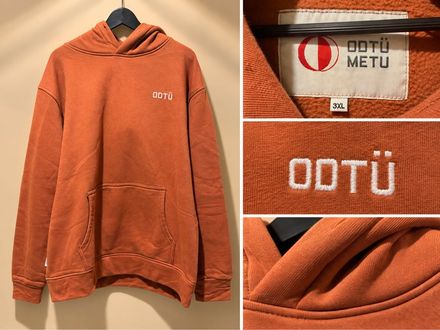 ODTÜ Turuncu Kapüşonlu Sweatshirt