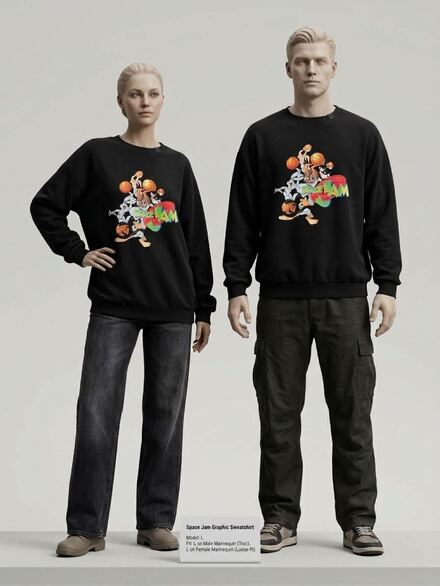 Space Jam Baskılı Sweatshirt