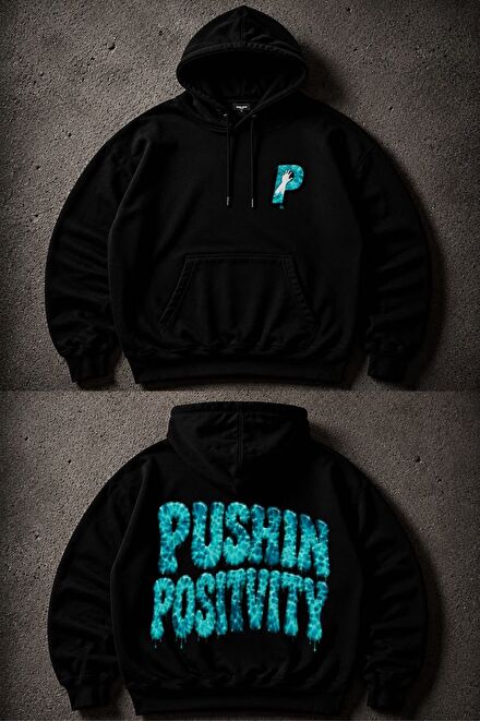 Siyah Kapüşonlu Sweatshirt