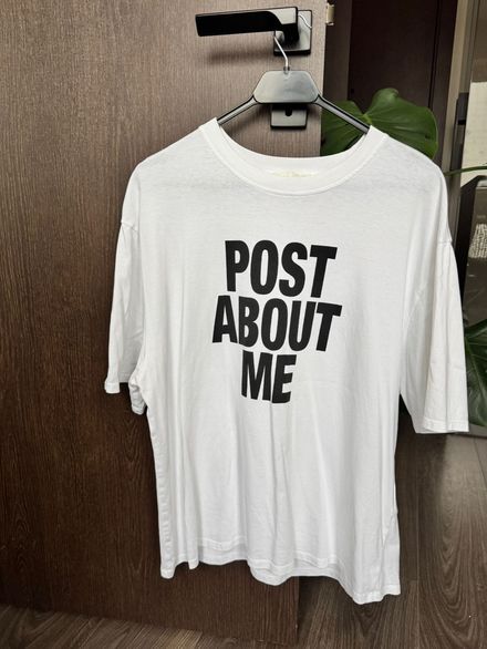 Zara Beyaz Baskılı Oversize Tişört