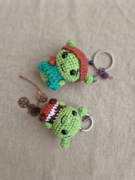 Amigurumi Shrek Ve Fiona Anahtarlık