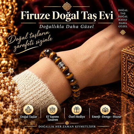 Kaplan Gözü Doğal Taş Bileklik