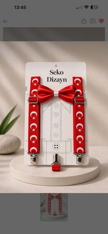 Çocuk Ayyıldız Papyon ve Askı Takım ❤️