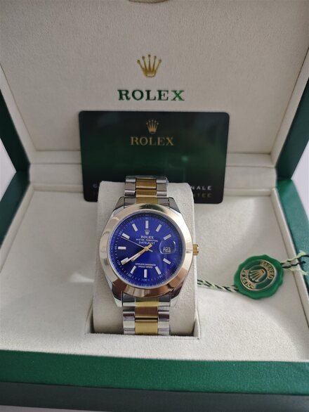 Rolex Saat - Mavi Kadran Düz