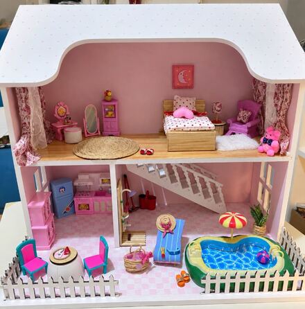 Ahşap Oyuncak Bebek Evi Seti oyuncaklı