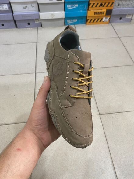 Erkek hakiki deri nubuk casual ayakkabı