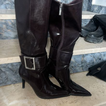 Bershka Bordo Yüksek Topuklu Çizme