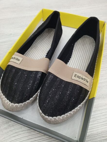 Siyah Espadril babet