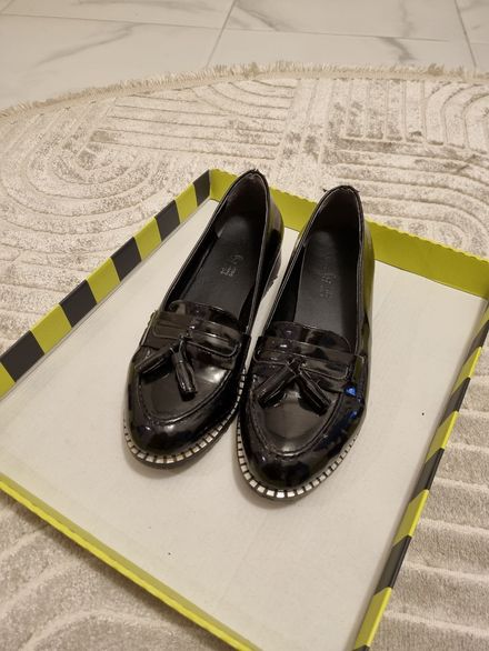 Bambi Deri Siyah Kadın Loafer