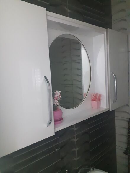 Beyaz lavabo Komodin 2 adet