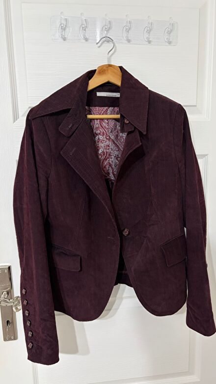 Vintage Bordo Kadife Ceket