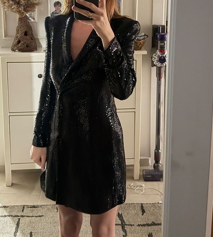 Zara Siyah Payetli Blazer Ceket