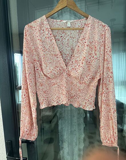 H&M crop gömlek bluz