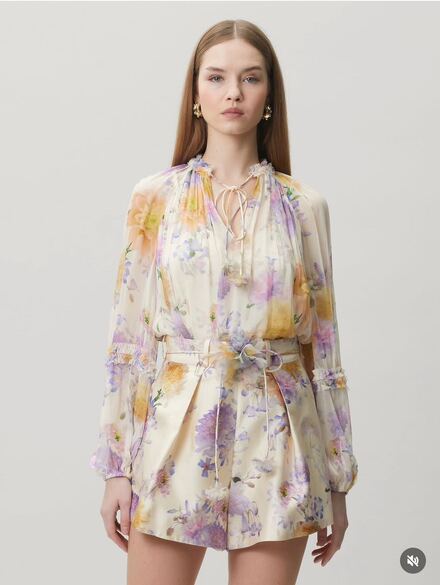 Zimmermann Luna Ruffle desenli bluz M