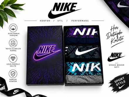 3 Adet Nike Premium Erkek Boxer