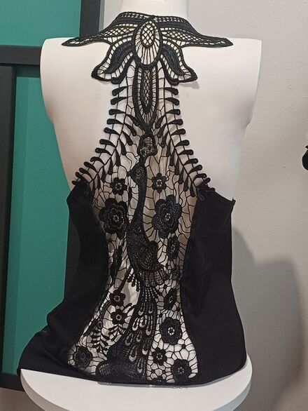 Y2k Gotik Sırt Dekolte Detaylı Bluz