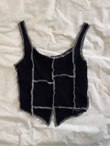 Siyah desenli Crop