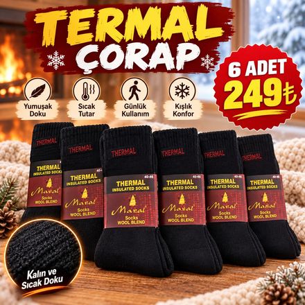 Hakiki Termal Çorap 6 Adet