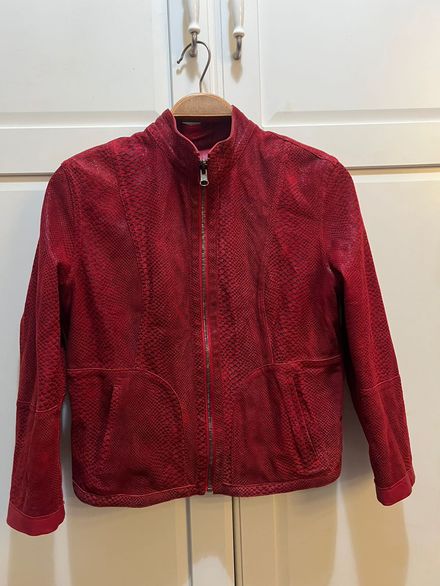 kırmızı deri ceket çift taraflı vintage