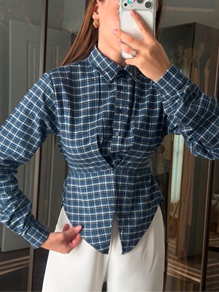 ✨ ZARA TARZI EKOSE KRUVAZE KORSE GÖMLEK