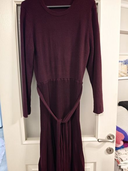 Bordo Triko Elbise