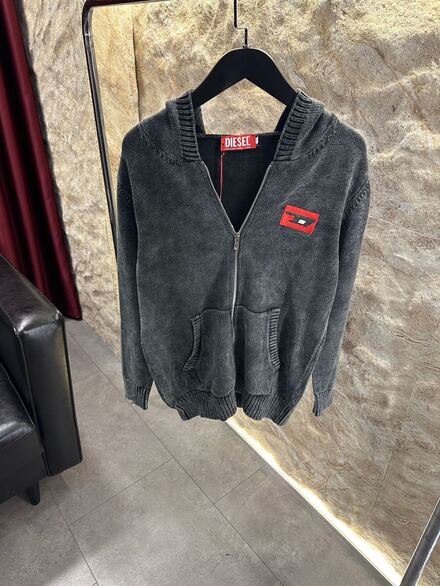 Diesel Siyah Kapüşonlu Hırka