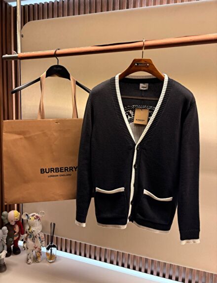 Burberry Erkek Kontrast Triko Hırka