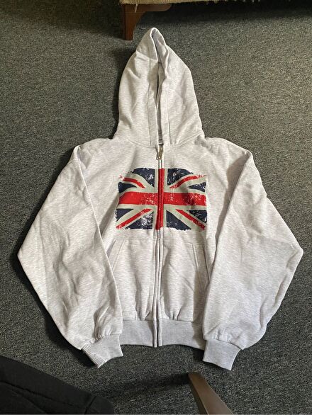 Flag Oversize Zip Hoodie