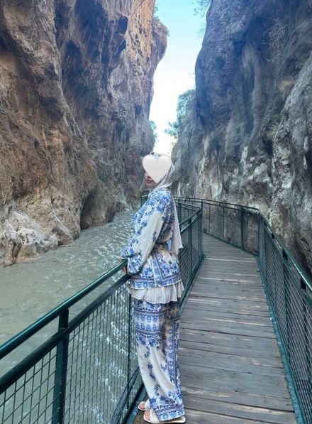 Zara Mavi Desenli İkili Takım
