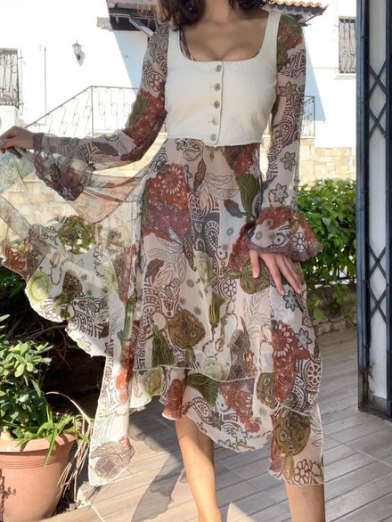 Yelekli takım boho chic etnik fairycore