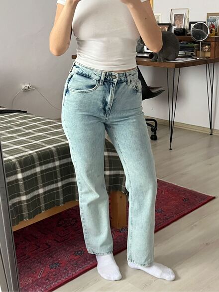 Stradivarius Açık Mavi Jean Pantolon