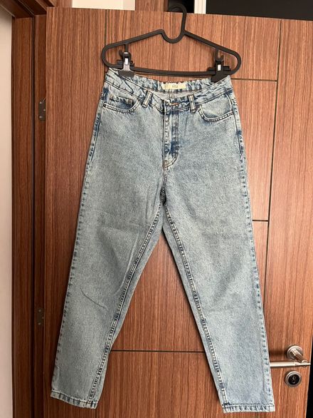 Açık Mavi Mom Jean Pantolon