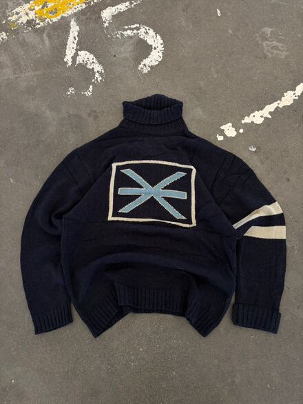 Vintage Oversize Unisex Boğazlı Kazak