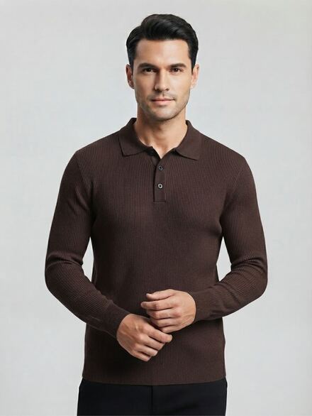 Kahverengi Polo Yaka Kazak