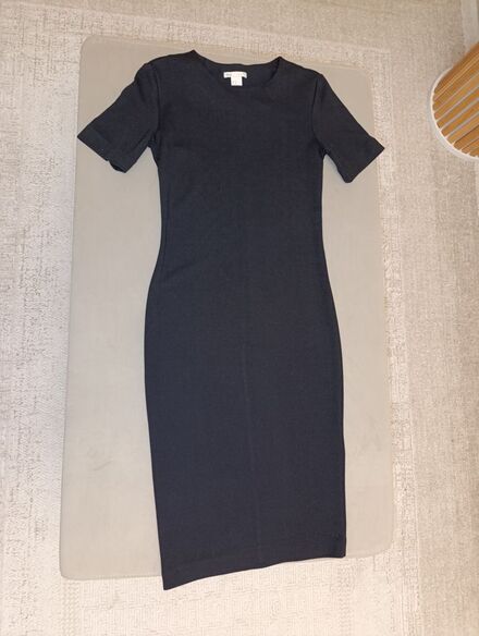 H&M Siyah midi Elbise XS