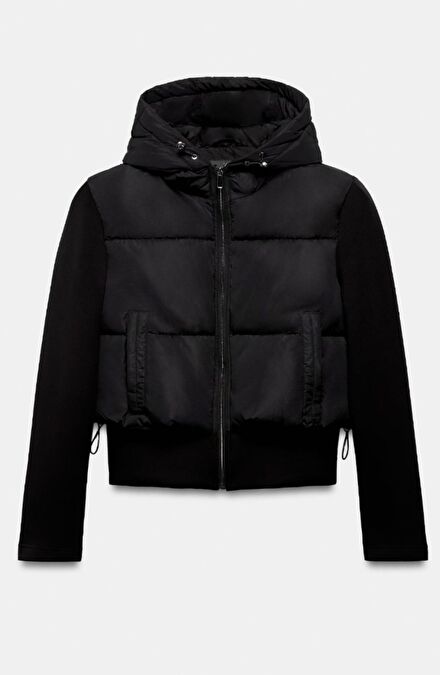 Zara Kontrast Şişme Mont