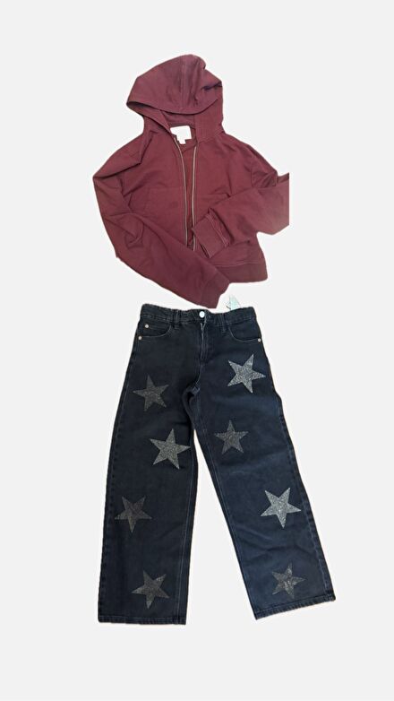 Zara kız çocuk Yıldızlı Kot Pantolon