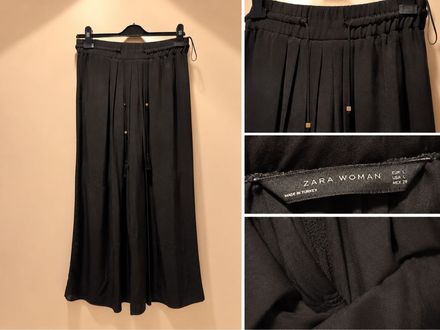 Zara Siyah Geniş Paça Etek Pantolon