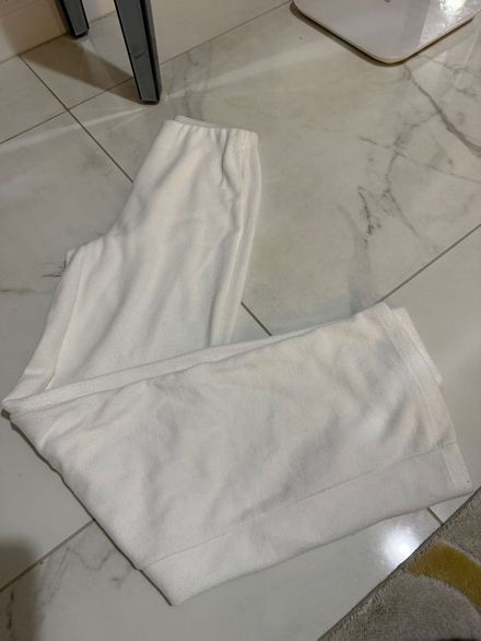 Beyaz Yumuşak Dokulu Triko Pantolon