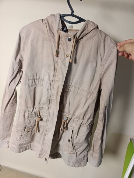 H&M Kapüşonlu Bej Parka