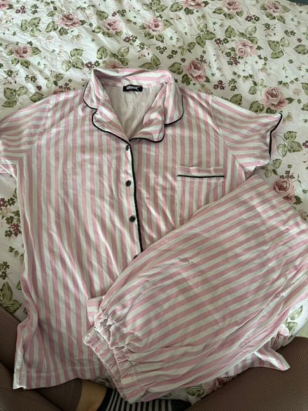 Pembe Çizgili Hamile Pijama Takımı
