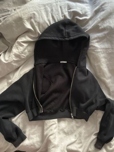 Siyah addax Spor Sweatshirt fermuarlı