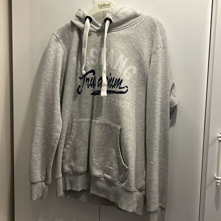 Gri Kapüşonlu Sweatshirt