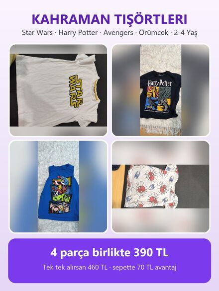 Kahraman Tişörtleri 2-4 Yaş