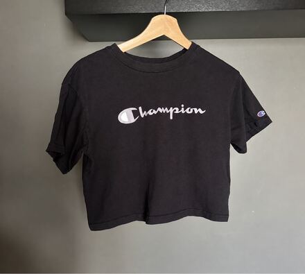Champion Siyah Crop T-Shirt