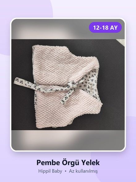 Hippil Baby Pembe Örgü Yelek 12-18 Ay