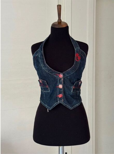 Y2k denim yelek