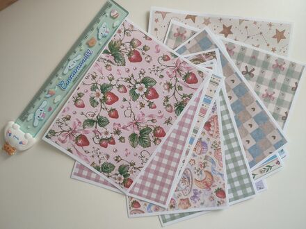 Scrapbook Yapışkanlı Kağıt Seti Desenli
