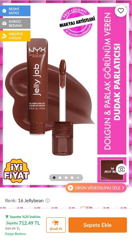 NYX Jelly Job Dudak Parlatıcısı